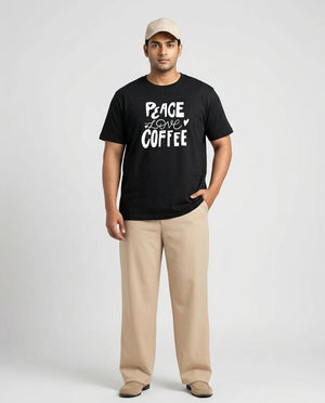 Peace Love Coffee Plus Size Men Premium Tee