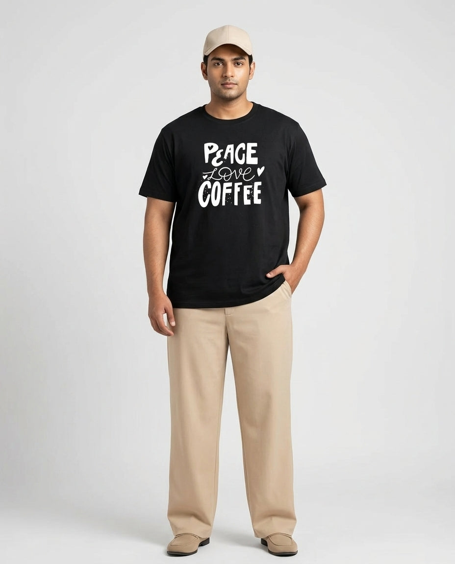 Peace Love Coffee Plus Size Men Premium Tee