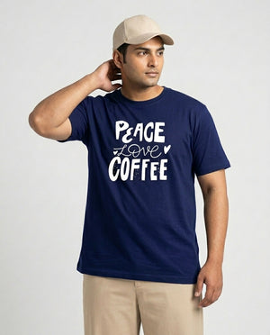 Peace Love Coffee Plus Size Men Premium Tee