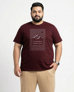 Explore More Worry Less Plus Size Men Premium Tee