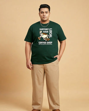 Support Local Coffee Shop Plus Size Men Premium Tee