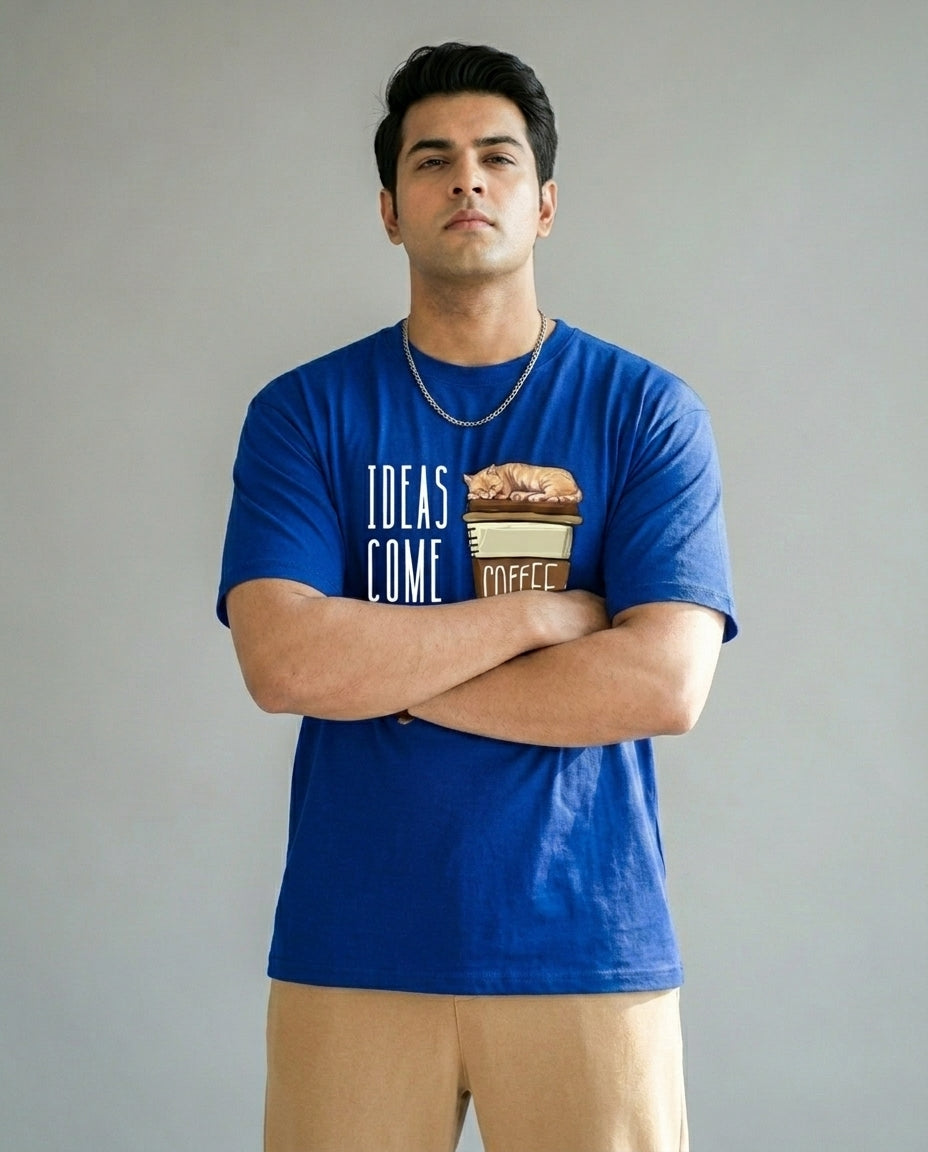 Ideas Come After Coffee Plus Size Men Premium Tee