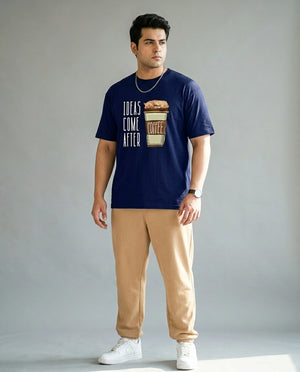 Ideas Come After Coffee Plus Size Men Premium Tee