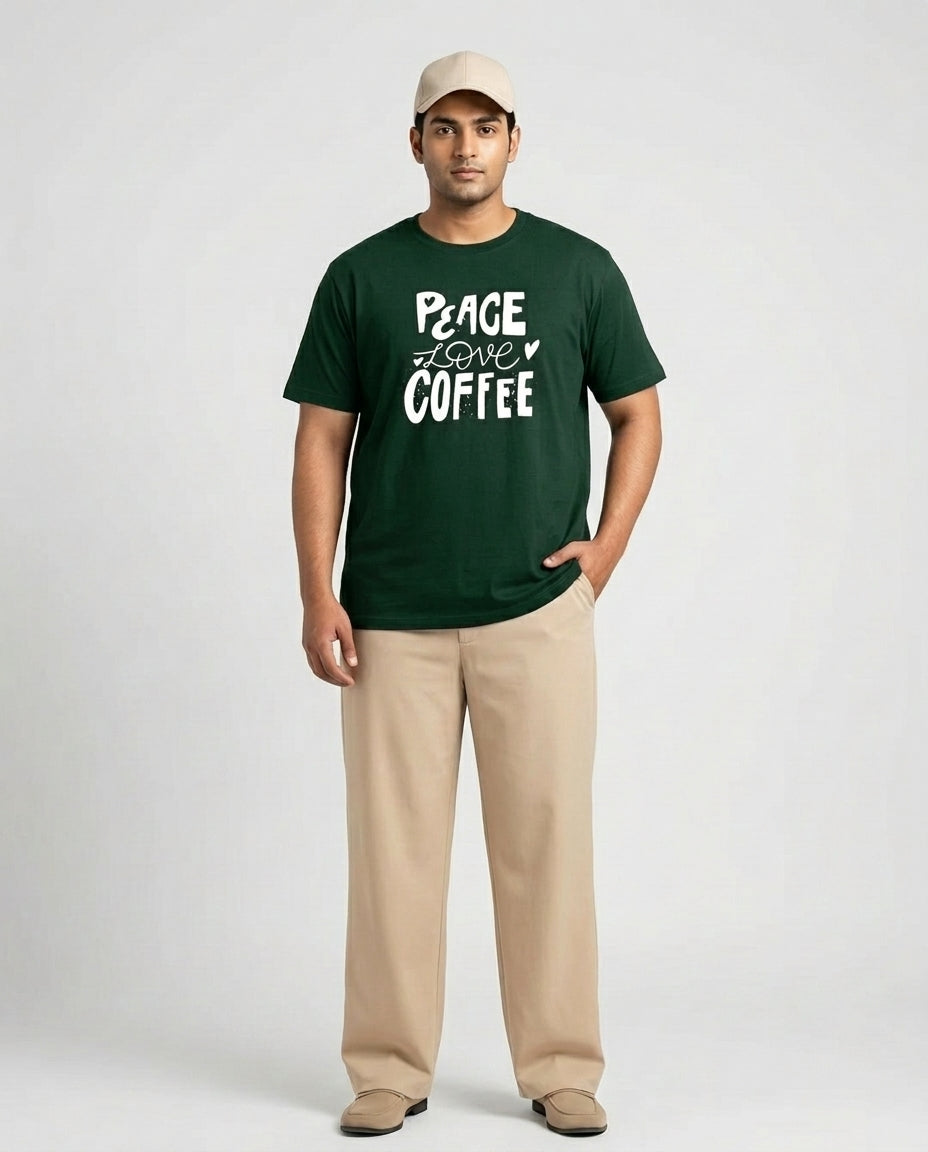 Peace Love Coffee Plus Size Men Premium Tee