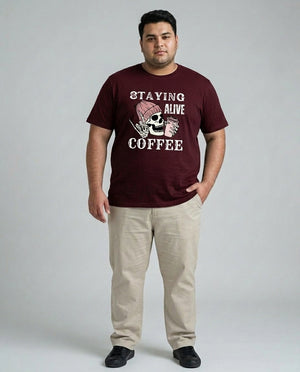 Staying Alive Coffee Plus Size Men Premium Tee
