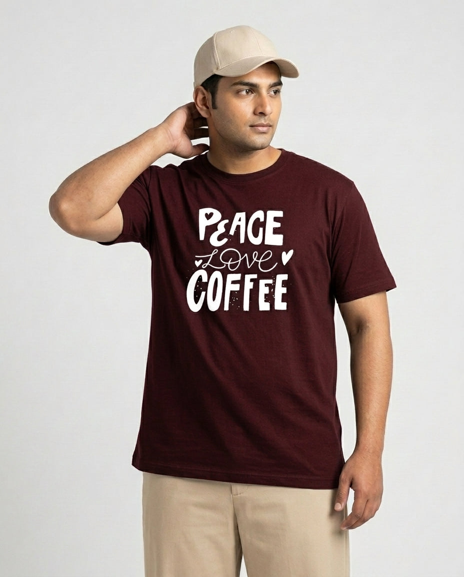 Peace Love Coffee Plus Size Men Premium Tee