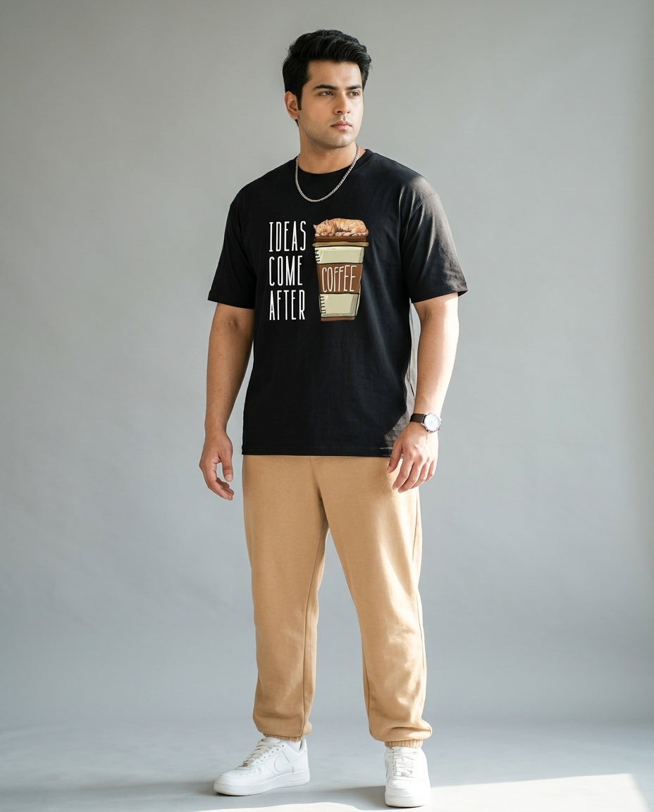 Ideas Come After Coffee Plus Size Men Premium Tee