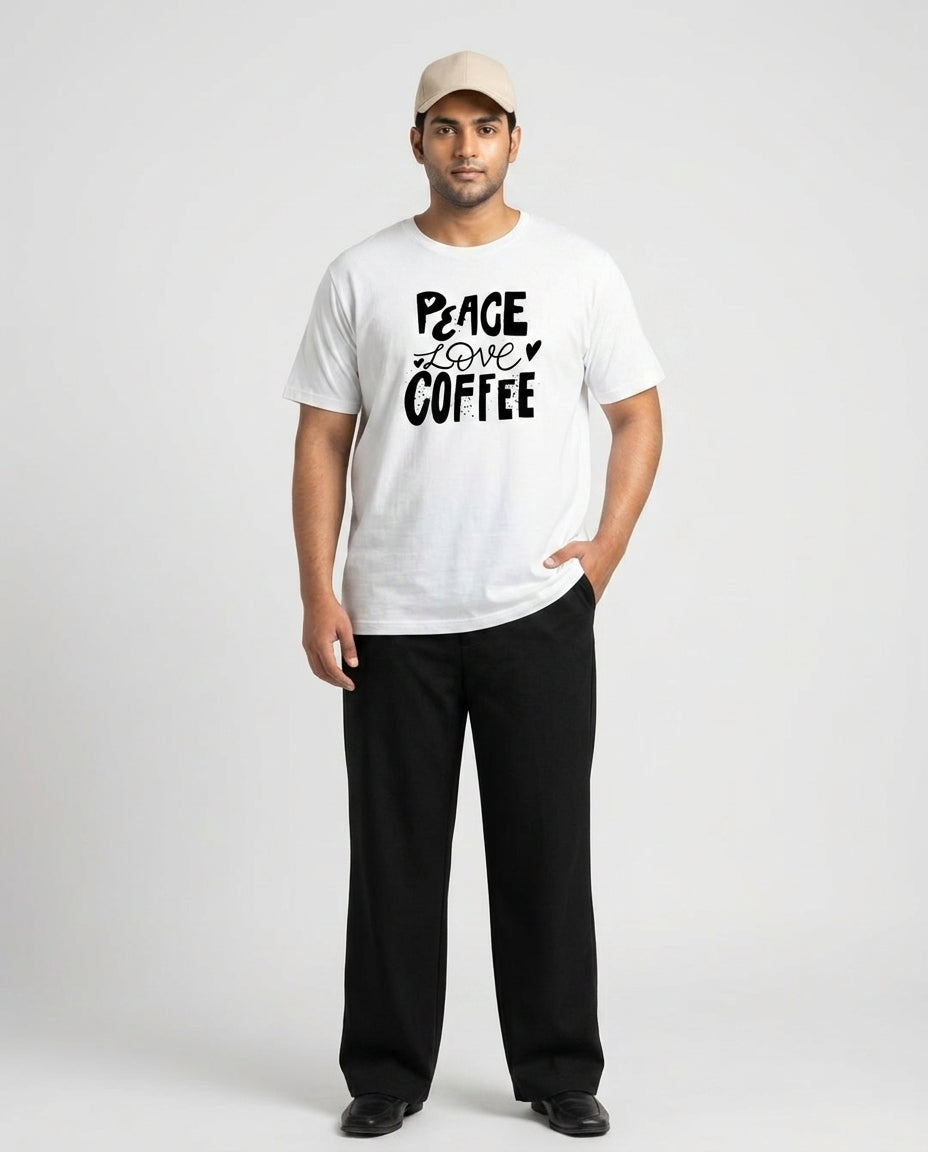 Peace Love Coffee Plus Size Men Premium Tee