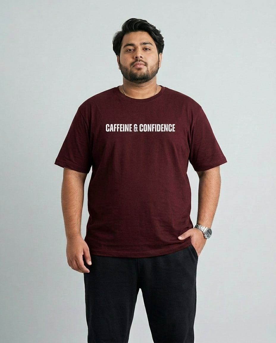 Caffeine & Confidence Plus Size Men Premium Tee
