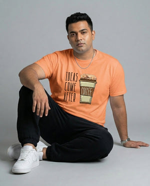 Ideas Come After Coffee Plus Size Men Premium Tee