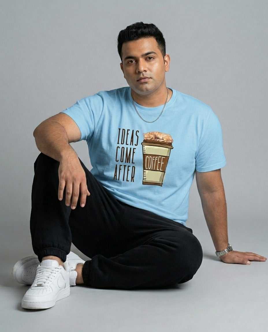 Ideas Come After Coffee Plus Size Men Premium Tee