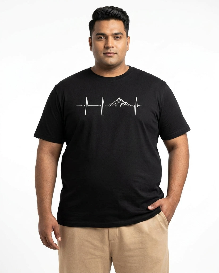 Mountain Pulse Plus Size Men Premium Tee