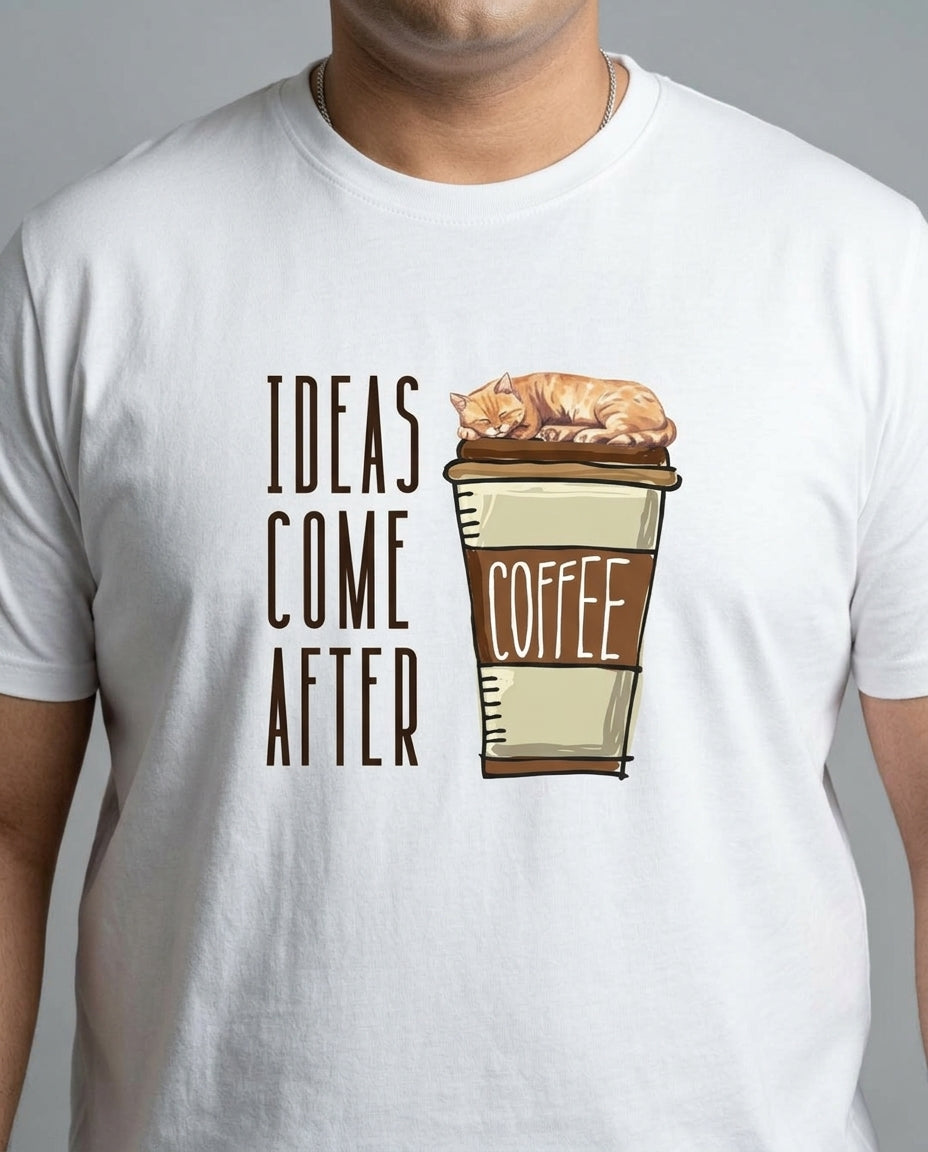 Ideas Come After Coffee Plus Size Men Premium Tee