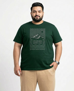 Explore More Worry Less Plus Size Men Premium Tee