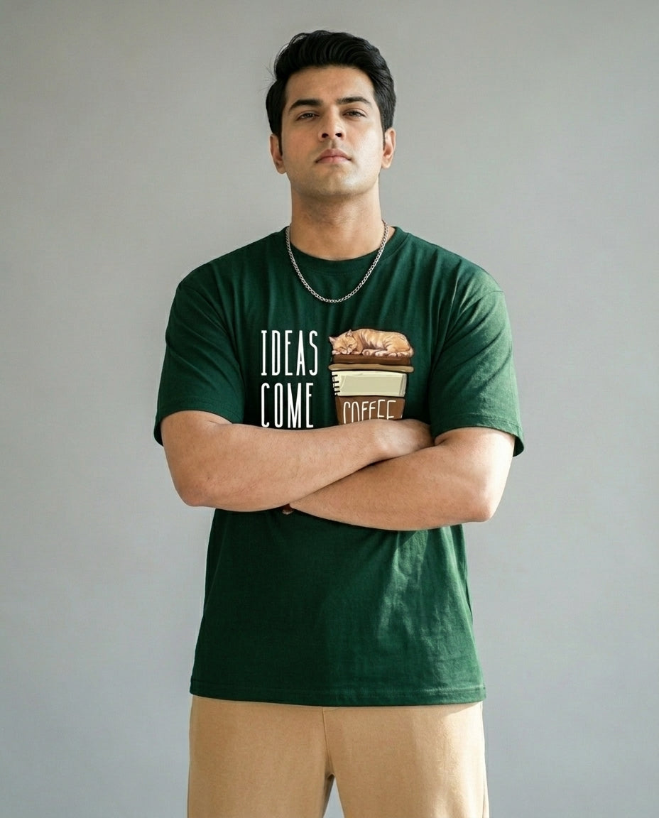 Ideas Come After Coffee Plus Size Men Premium Tee
