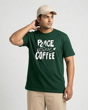 Peace Love Coffee Plus Size Men Premium Tee