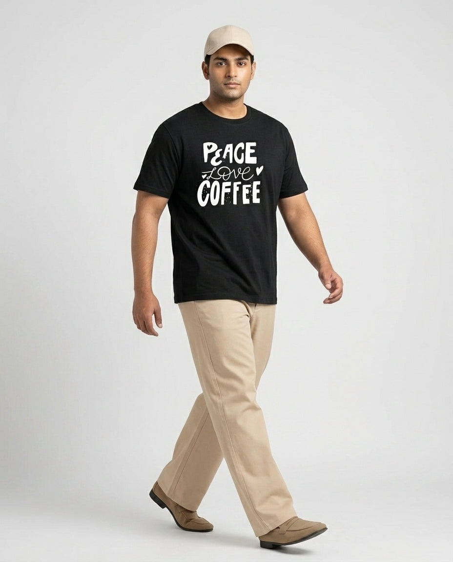 Peace Love Coffee Plus Size Men Premium Tee