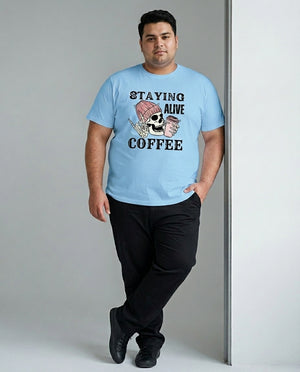 Staying Alive Coffee Plus Size Men Premium Tee