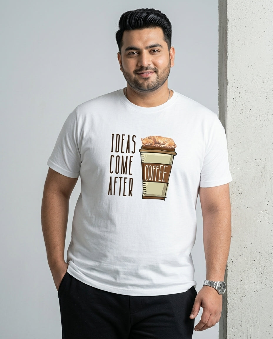 Ideas Come After Coffee Plus Size Men Premium Tee