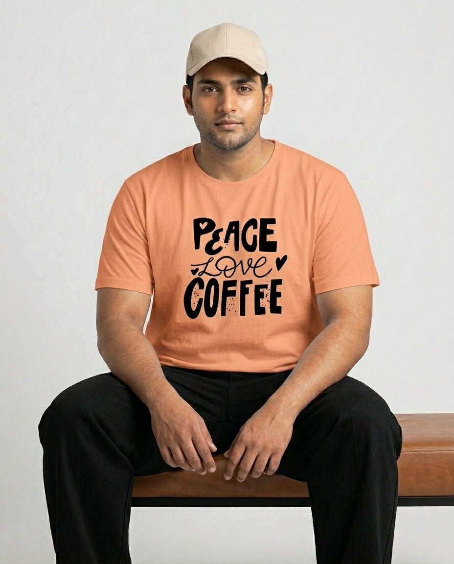 Peace Love Coffee Plus Size Men Premium Tee
