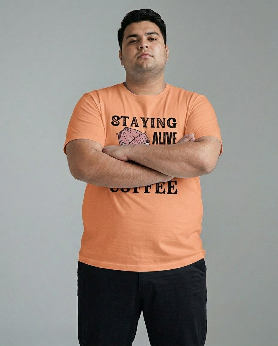 Staying Alive Coffee Plus Size Men Premium Tee