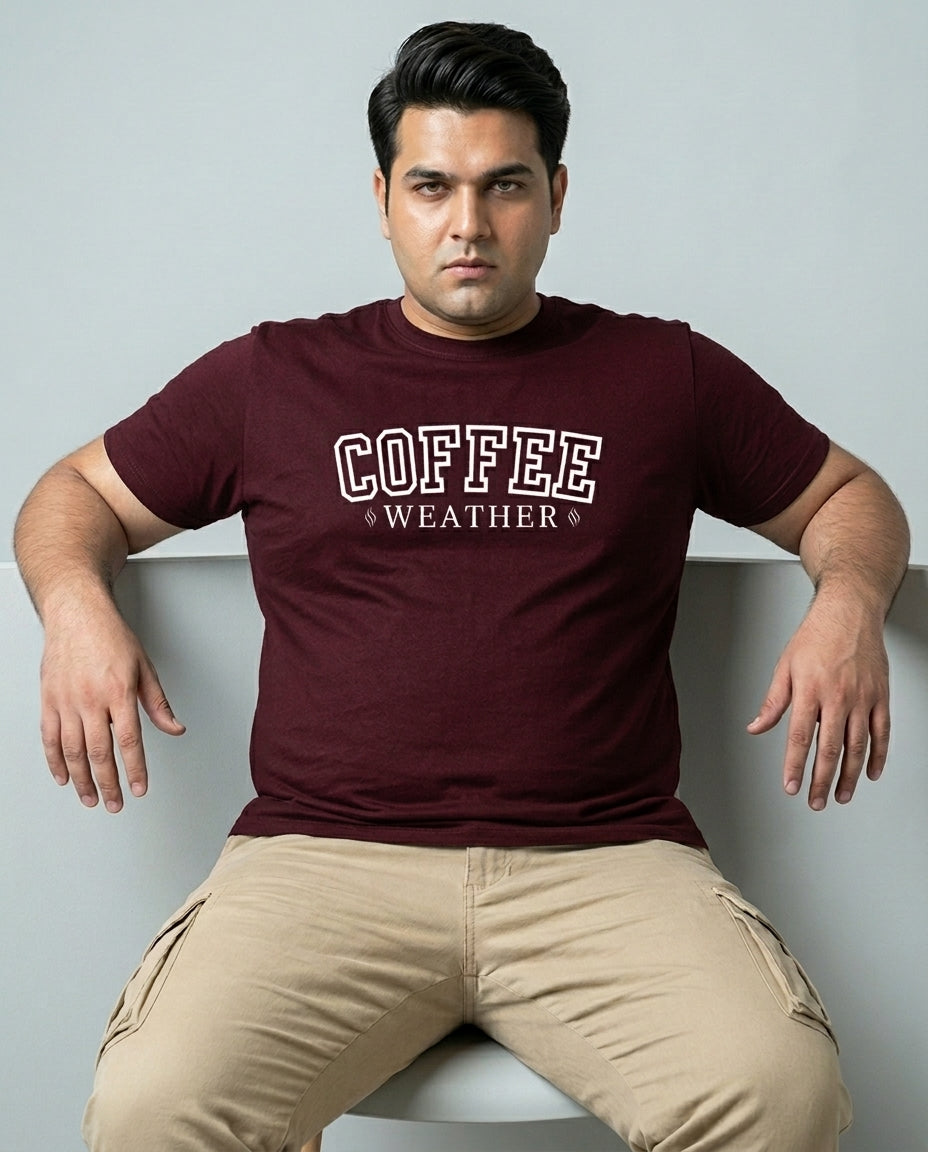 Coffee Weather Plus Size Men Premium Tee