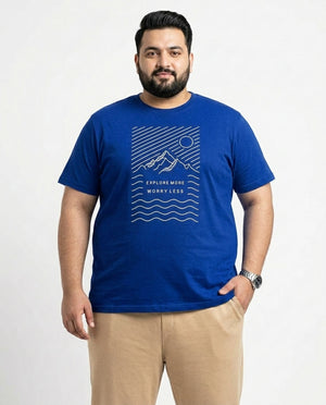 Explore More Worry Less Plus Size Men Premium Tee