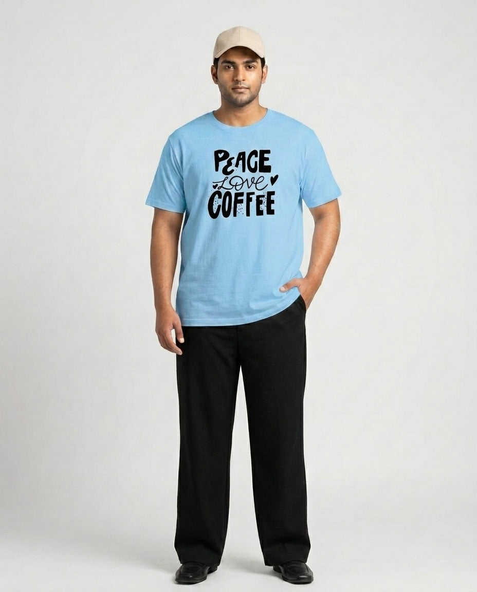 Peace Love Coffee Plus Size Men Premium Tee