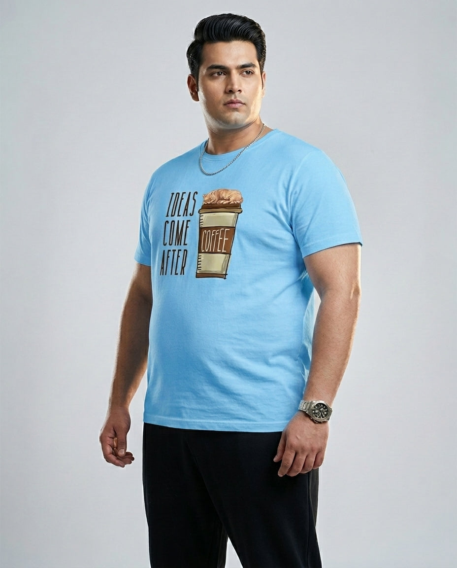 Ideas Come After Coffee Plus Size Men Premium Tee