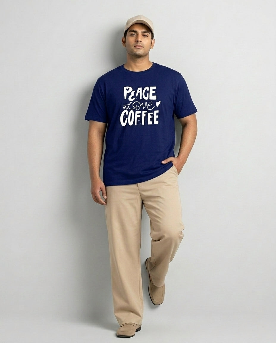 Peace Love Coffee Plus Size Men Premium Tee