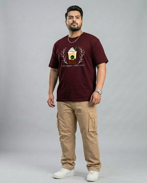 Life Happens, Coffee Helps Plus Size Men Premium Tee