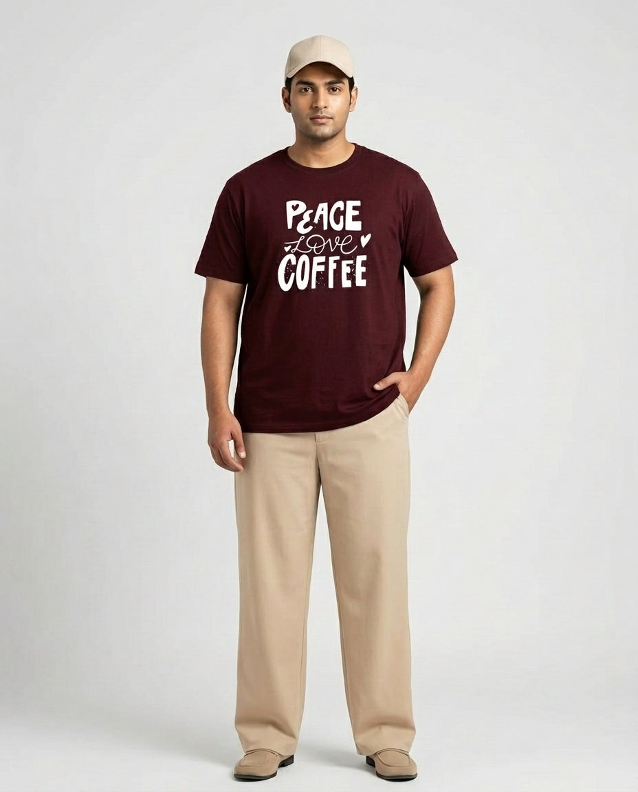 Peace Love Coffee Plus Size Men Premium Tee
