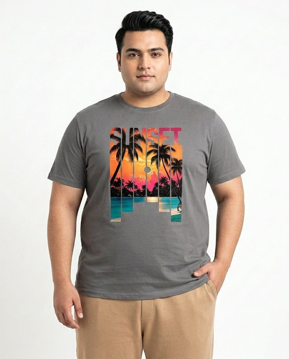 Sunset Plus Size Men Premium Tee
