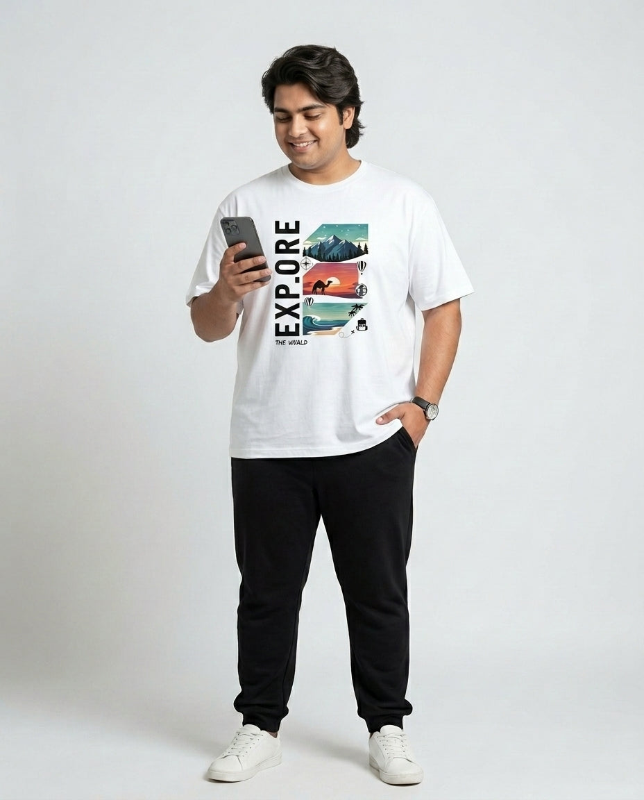 Explore Plus Size Men Premium Tee
