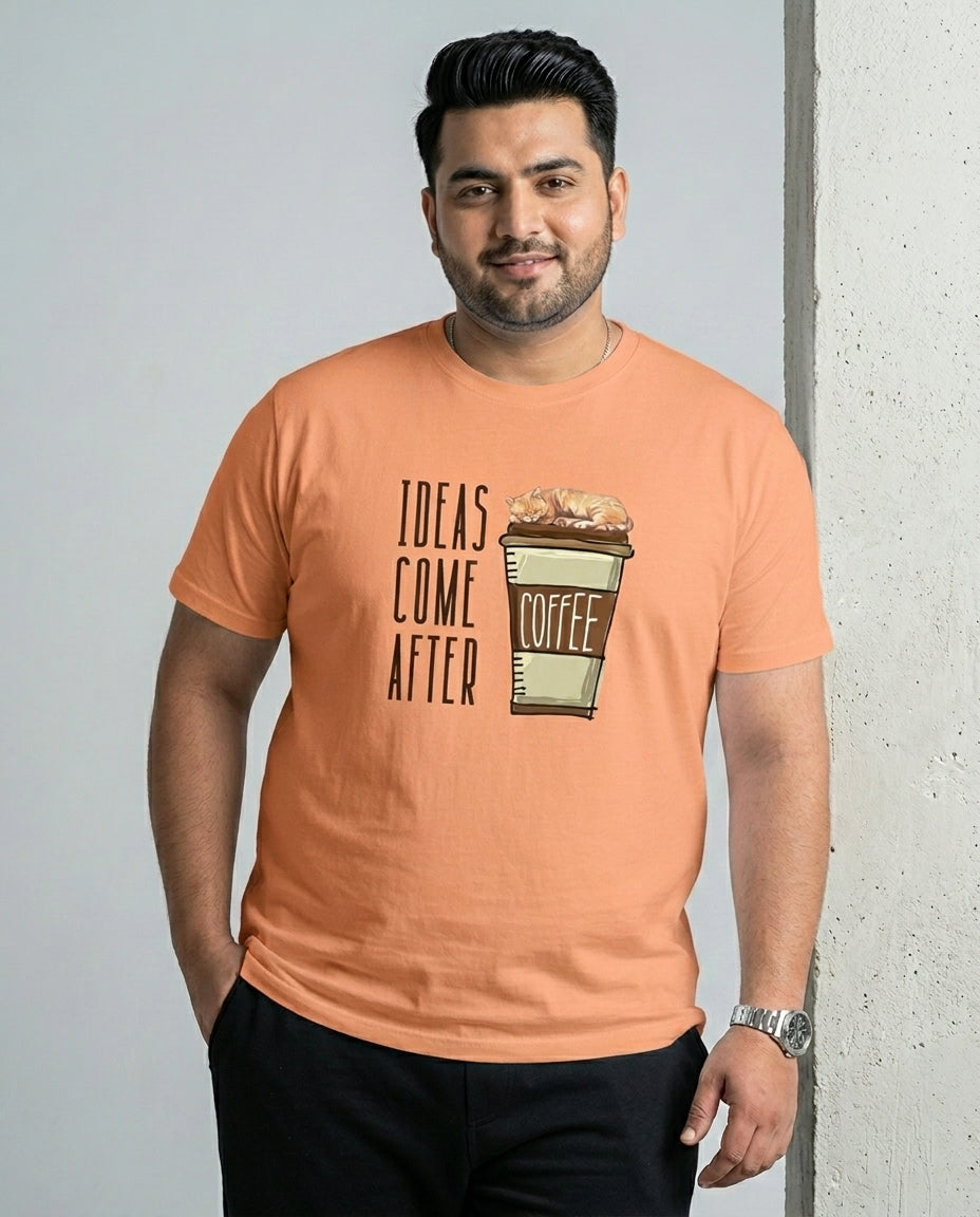 Ideas Come After Coffee Plus Size Men Premium Tee