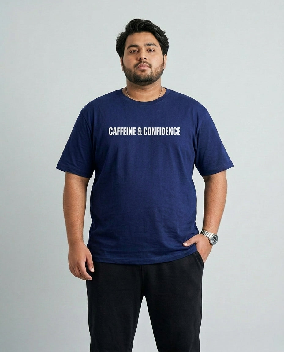 Caffeine & Confidence Plus Size Men Premium Tee