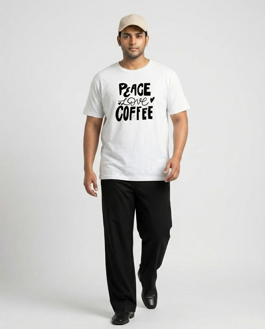 Peace Love Coffee Plus Size Men Premium Tee