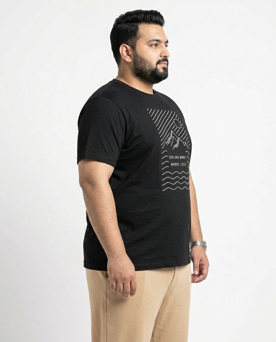 Explore More Worry Less Plus Size Men Premium Tee