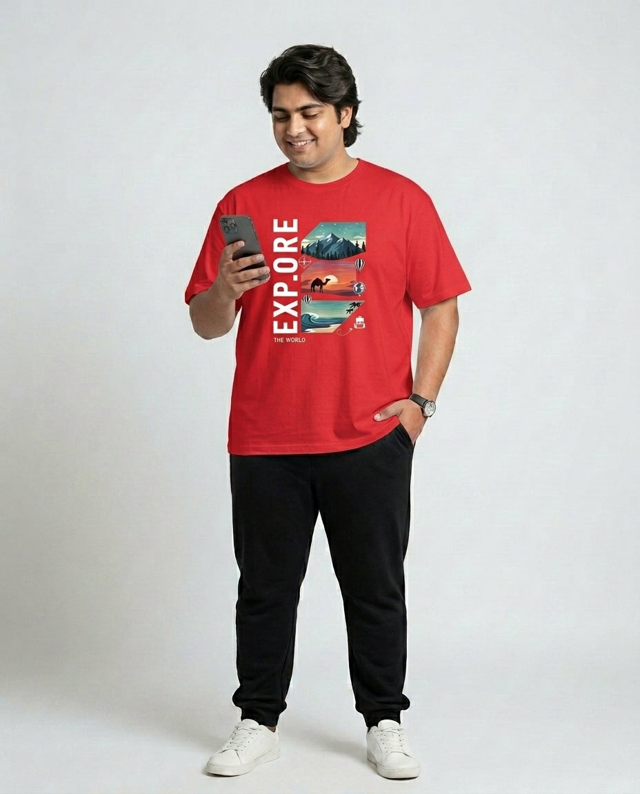 Explore Plus Size Men Premium Tee