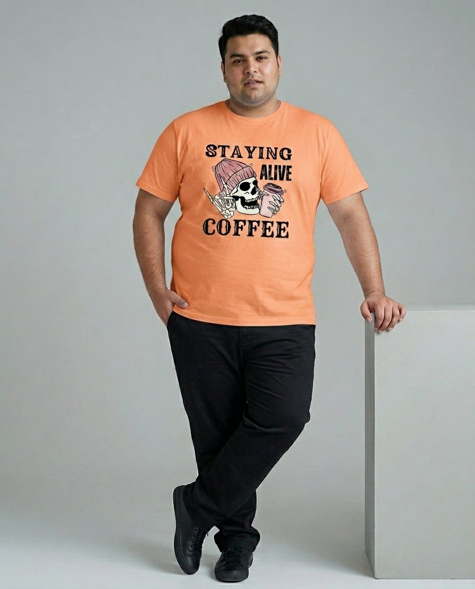 Staying Alive Coffee Plus Size Men Premium Tee