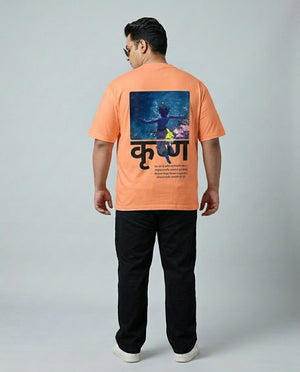 Krishna Back Print Plus Size Men Premium Tee
