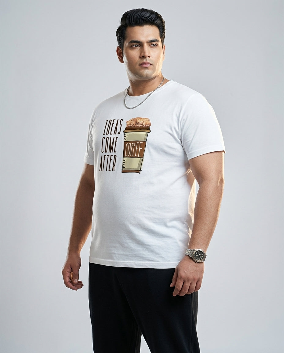 Ideas Come After Coffee Plus Size Men Premium Tee