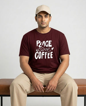 Peace Love Coffee Plus Size Men Premium Tee