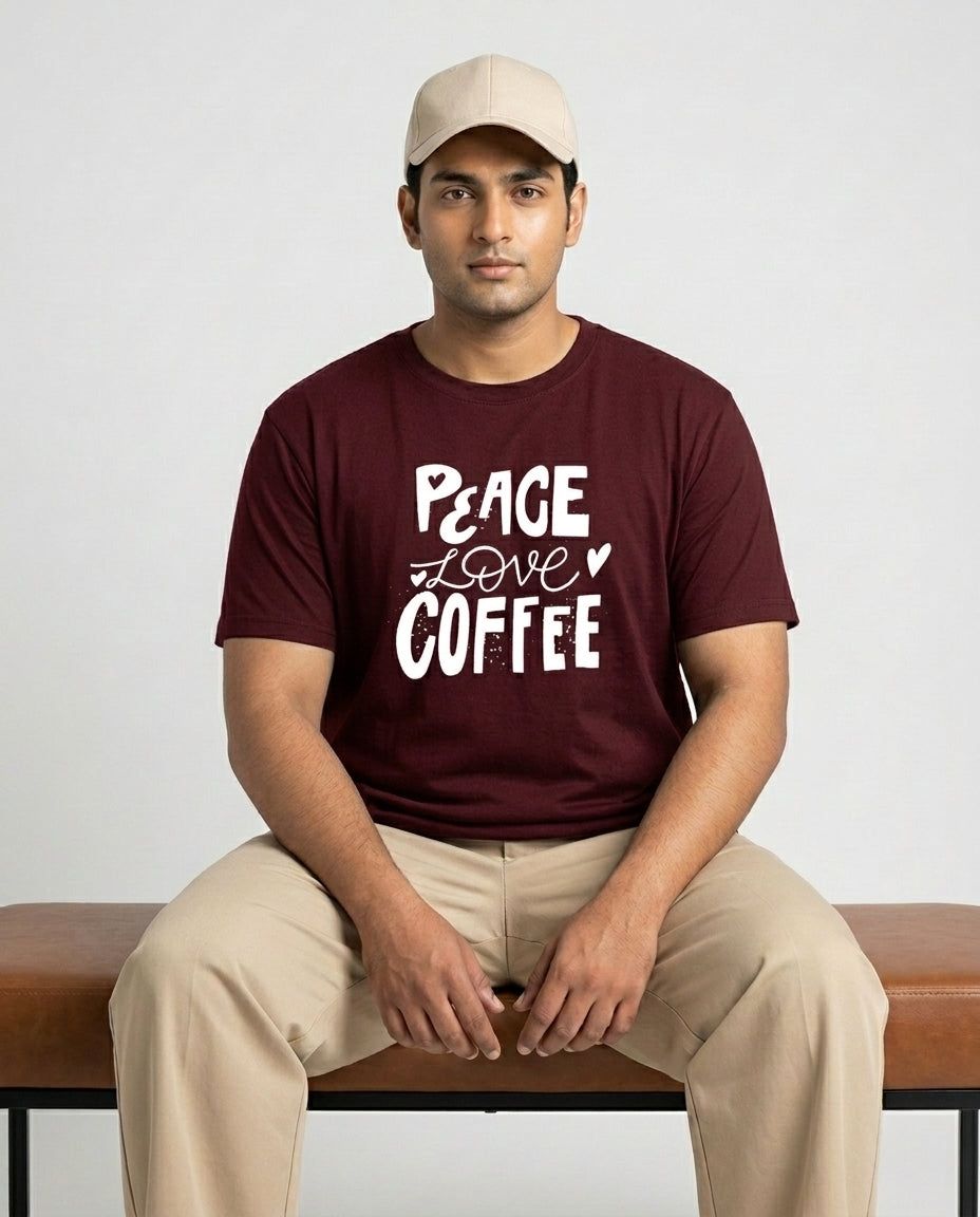 Peace Love Coffee Plus Size Men Premium Tee