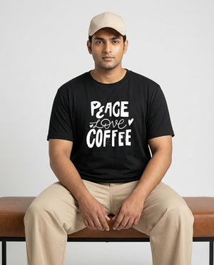 Peace Love Coffee Plus Size Men Premium Tee