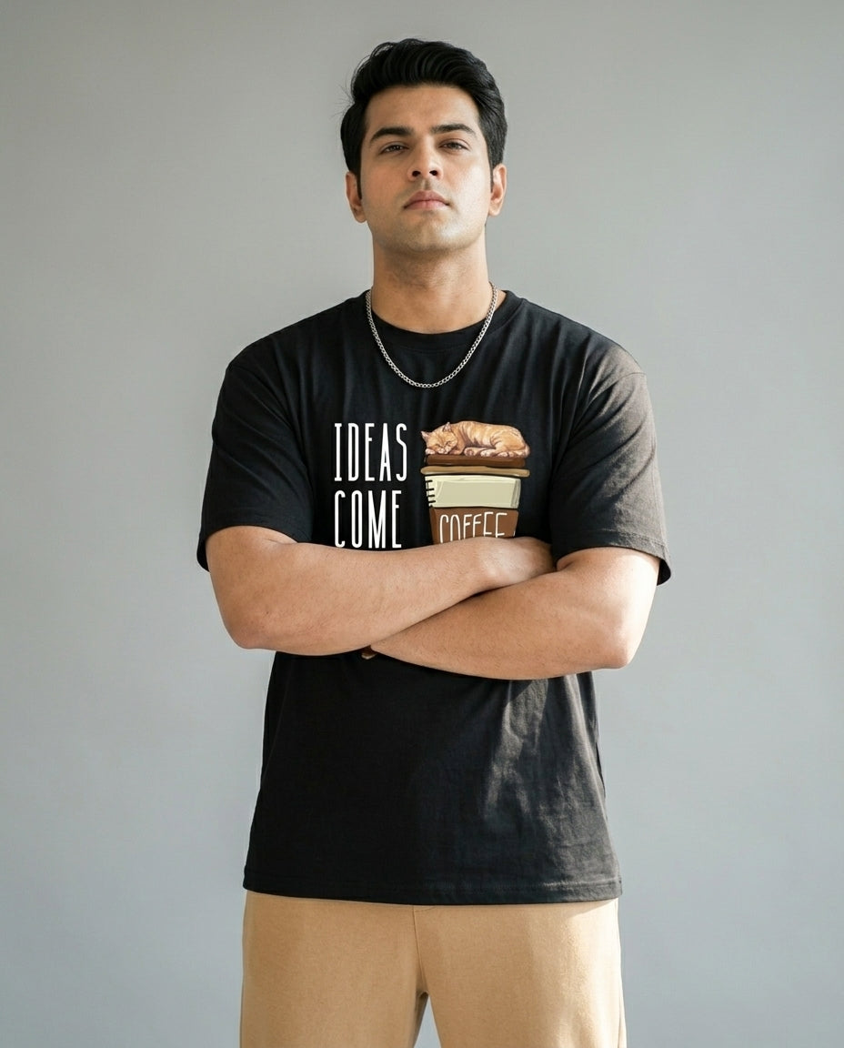 Ideas Come After Coffee Plus Size Men Premium Tee