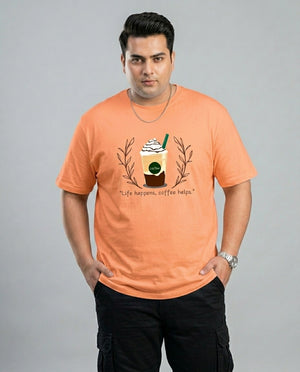 Life Happens, Coffee Helps Plus Size Men Premium Tee