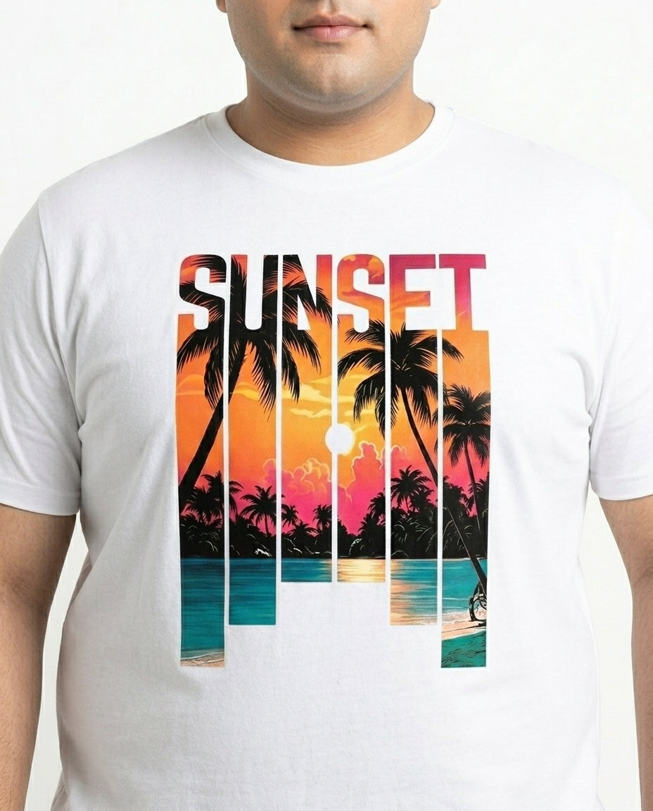 Sunset Plus Size Men Premium Tee