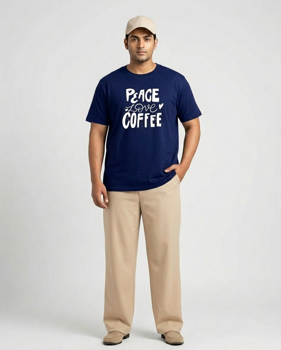 Peace Love Coffee Plus Size Men Premium Tee