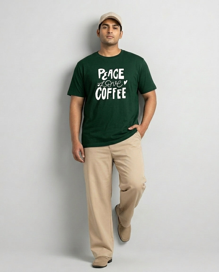 Peace Love Coffee Plus Size Men Premium Tee